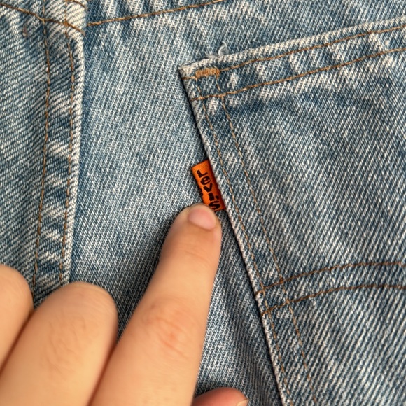Levi's Vintage 619 Orange Tab Jeans 34X34 Light Wash - Picture 8 of 13